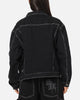 Saint Morta Fray Trucker Denim Jacket Contrast Black