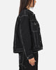 Saint Morta Fray Trucker Denim Jacket Contrast Black