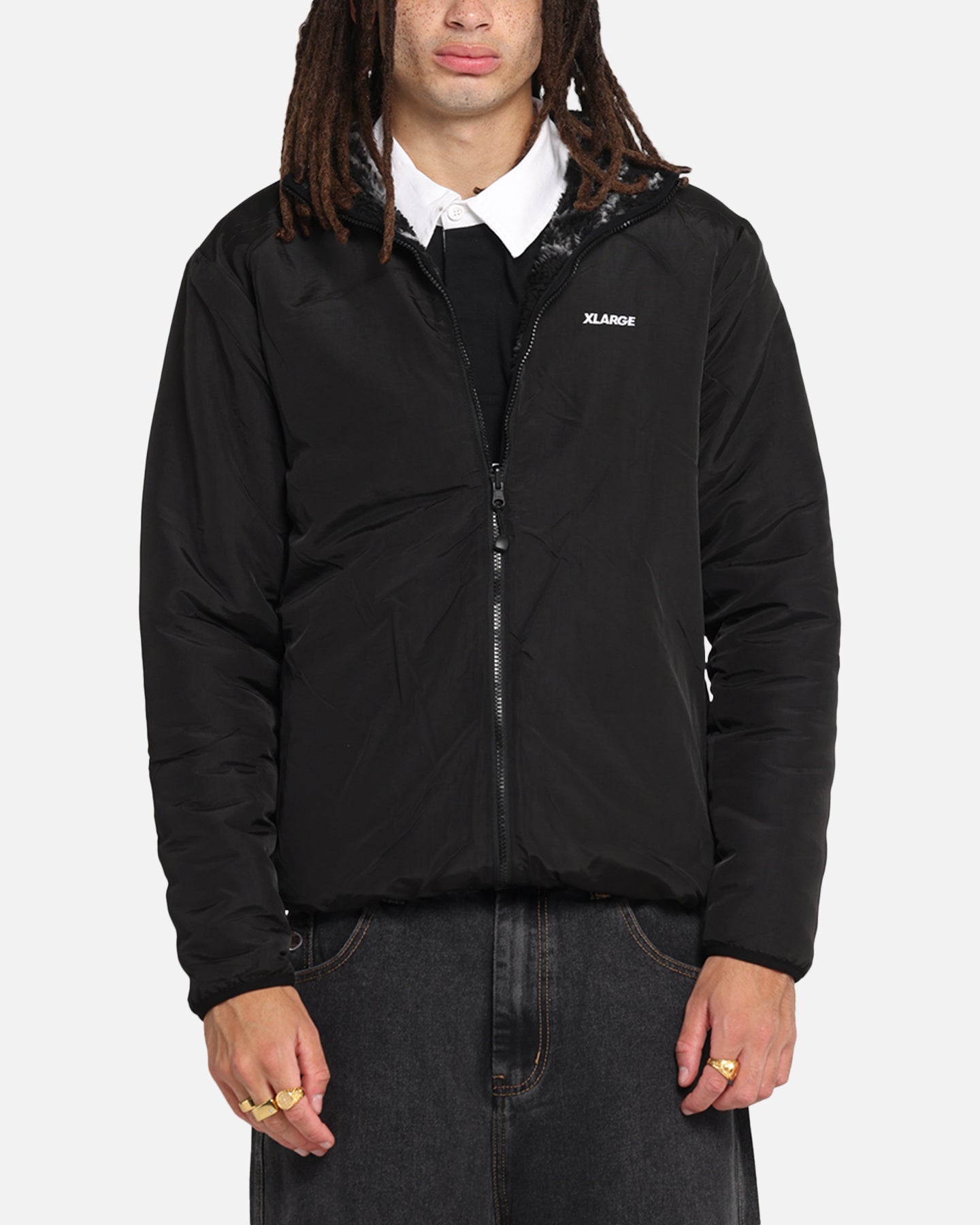 X-Large Camo Reversible Sherpa Jacket Black | Culture Kings US