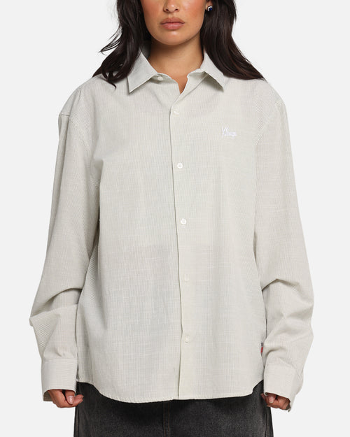 X-Large Oxford Script Button Up Shirt Olive