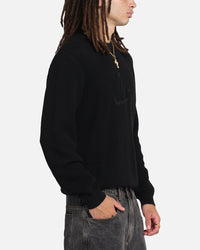 X-Large Script Waffle Knit Sweater Black