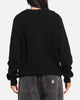 X-Large Script Waffle Knit Sweater Black