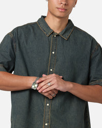 Saint Morta Gothic Noir Button Up Shirt Light Blue