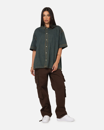 Saint Morta Gothic Noir Button Up Shirt Light Blue