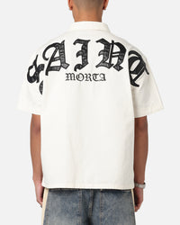 Saint Morta Gothic Noir Button Up Shirt White/Black