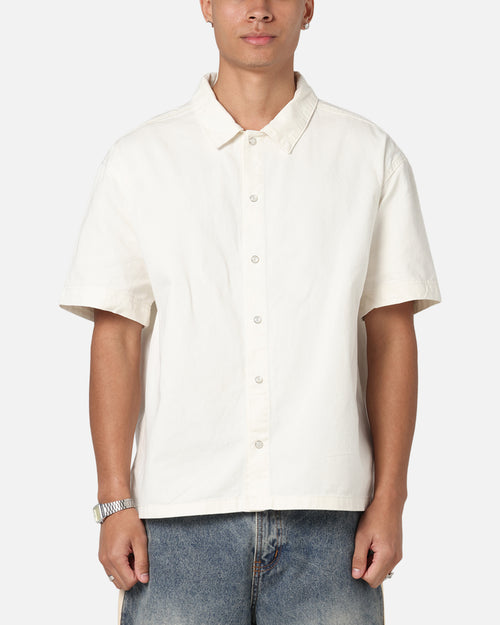 Saint Morta Gothic Noir Button Up Shirt White/Black