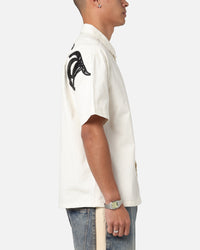 Saint Morta Gothic Noir Button Up Shirt White/Black