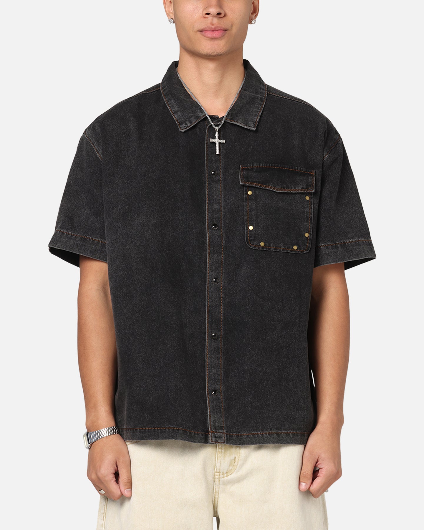 Saint Morta Rodeo Drive Button Up Shirt Black | Culture Kings US