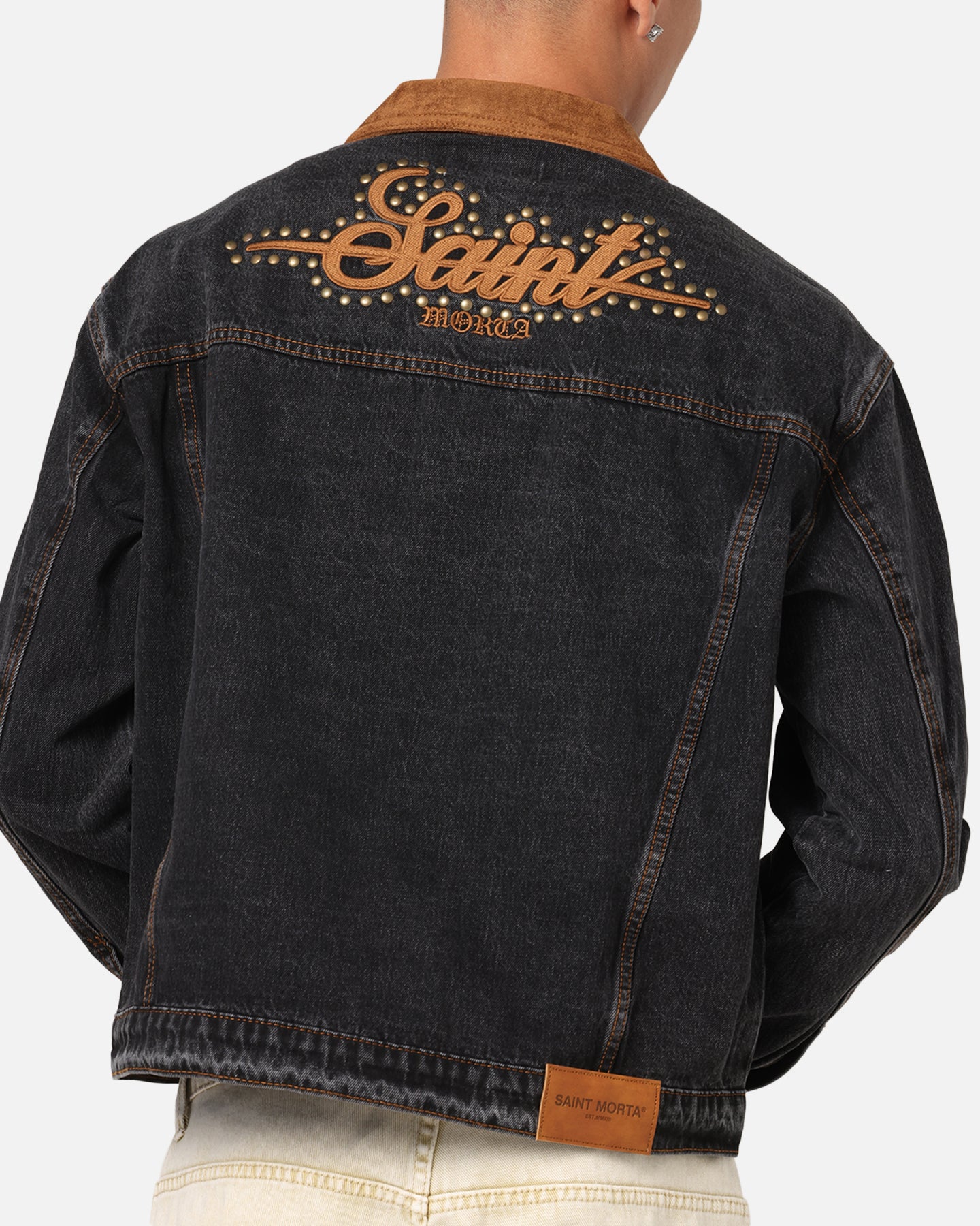 Saint Morta Rodeo Drive Denim Jacket Black Shadow | Culture Kings US