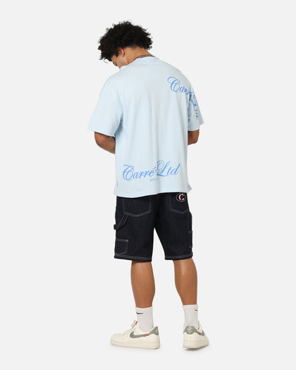 Carre Side Script Oversized T-Shirt Baby Blue