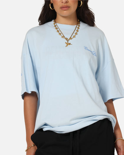 Carre Side Script Oversized T-Shirt Baby Blue