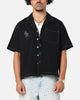 Saint Morta Fray Contrast Button Up Shirt Contrast Black