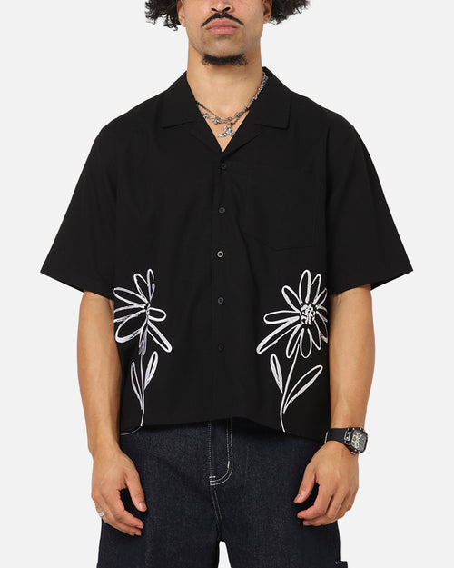 Carre Hand Picked Button Up Shirt Black
