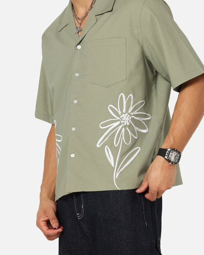 Carre Hand Picked Button Up Shirt Green