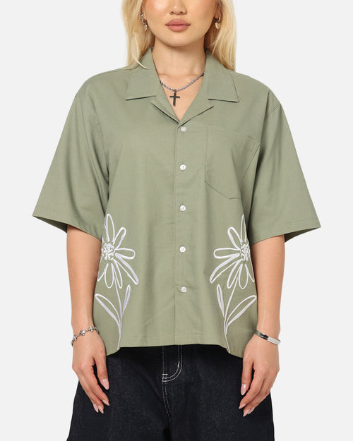 Carre Hand Picked Button Up Shirt Green