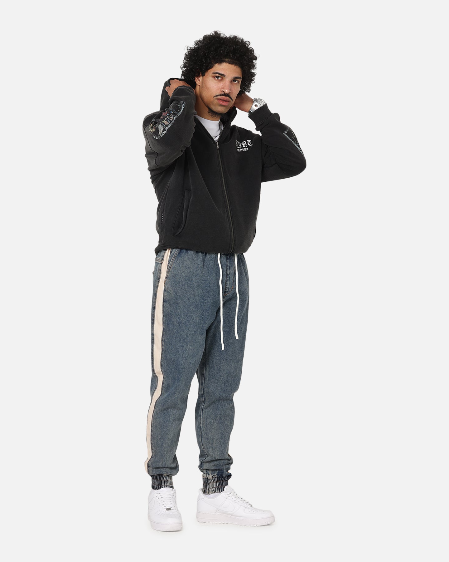 Saint Morta Kingdomcome Boxy Zip Hoodie Black | Culture Kings US