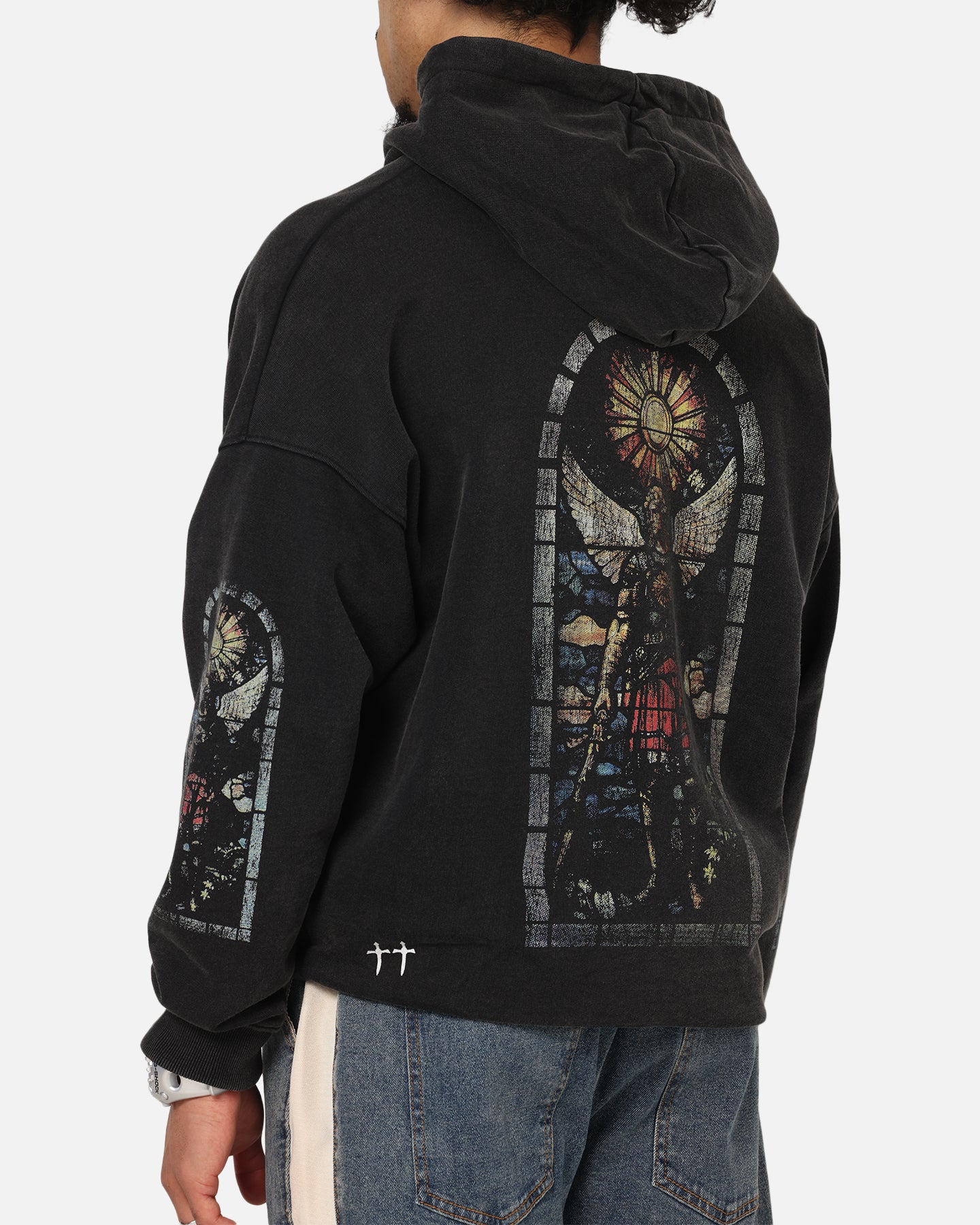 Saint Morta Kingdomcome Boxy Zip Hoodie Black | Culture Kings US