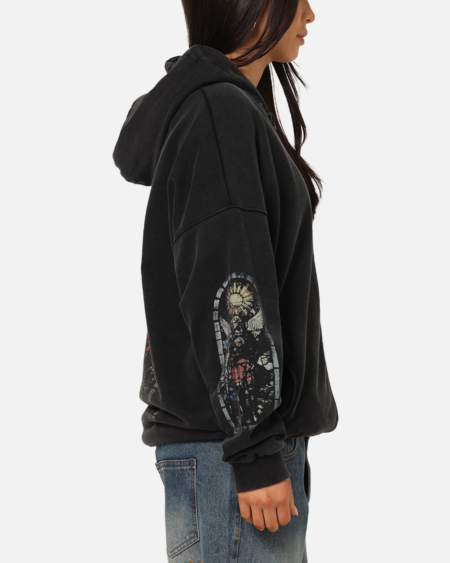 Saint Morta Kingdomcome Boxy Zip Hoodie Black | Culture Kings US