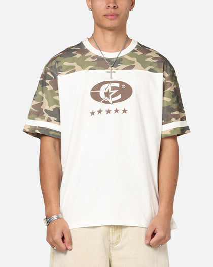 Carre Star Shooter Panelled T-Shirt Off White/Woodland Camo