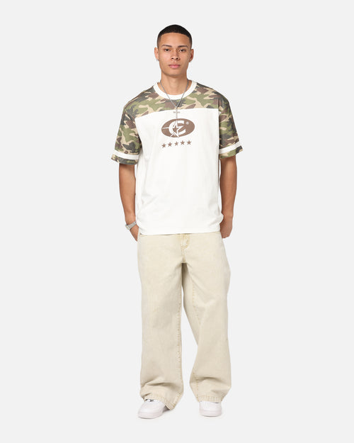Carre Star Shooter Panelled T-Shirt Off White/Woodland Camo