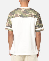 Carre Star Shooter Panelled T-Shirt Off White/Woodland Camo