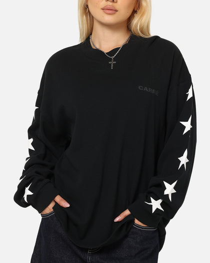 Carre Waffle Workwear Long Sleeve T-Shirt Black