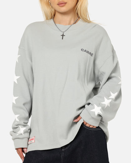 Carre Waffle Workwear Long Sleeve T-Shirt Grey