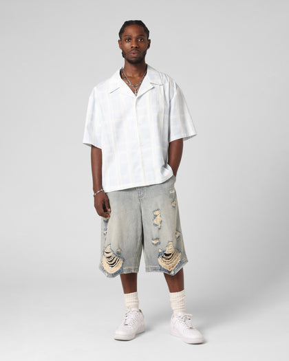 Loiter Daytona Button Up Shirt Blue Check