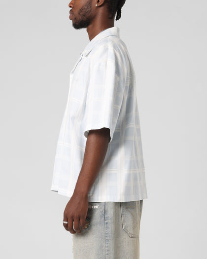 Loiter Daytona Button Up Shirt Blue Check