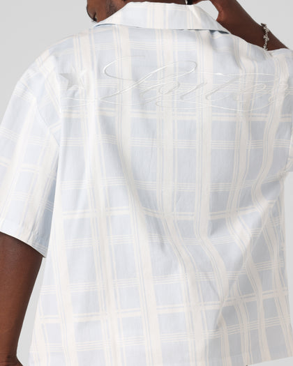 Loiter Daytona Button Up Shirt Blue Check