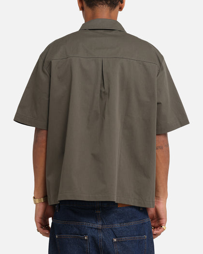 Carre Workwear Zip Up Shirt Khaki