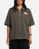 Carre Workwear Zip Up Shirt Khaki