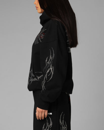 Loiter Opaque Rhinestone Premium Hoodie Black