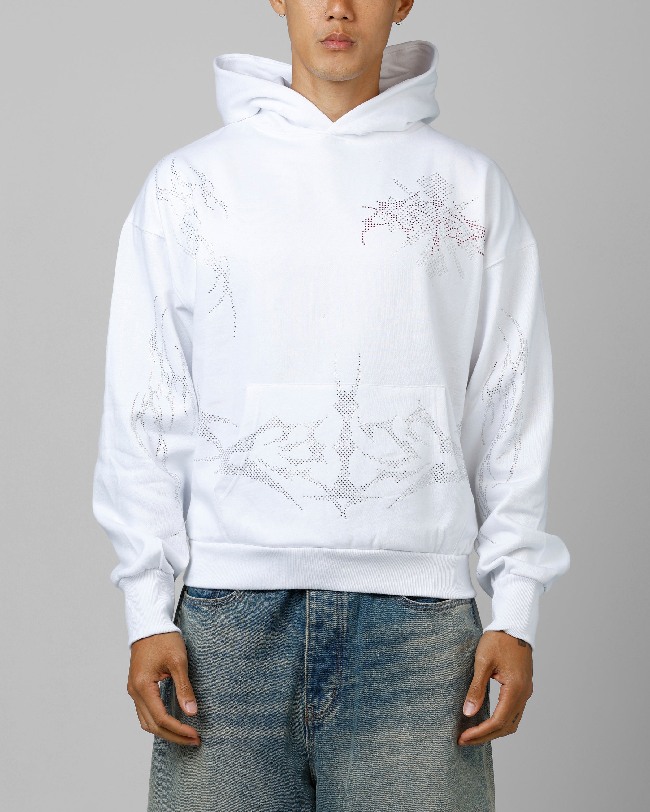 Loiter Opaque Rhinestone Premium Hoodie Off White | Culture Kings US