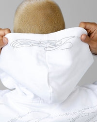 Loiter Opaque Rhinestone Premium Hoodie Off White