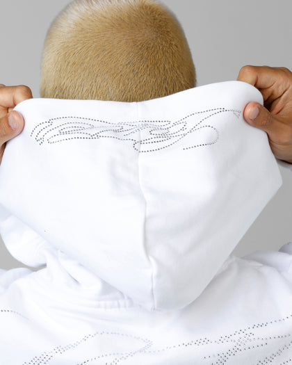 Loiter Opaque Rhinestone Premium Hoodie Off White