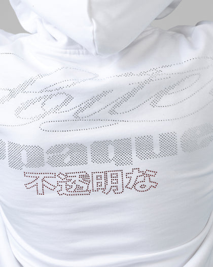 Loiter Opaque Rhinestone Premium Hoodie Off White