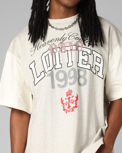 Loiter Drop Out Vintage T-Shirt Grey/White