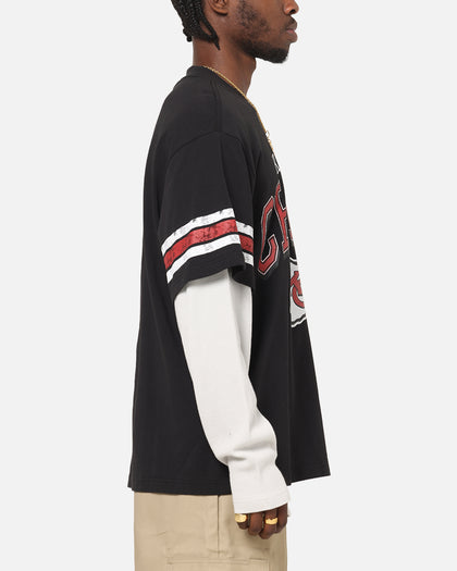 Mitchell & Ness Kansas City Chiefs Waffle Mock Layer Long Sleeve T-Shirt Black