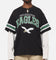 Mitchell & Ness Philadelphia Eagles Waffle Mock Layer Long Sleeve T-Shirt Black