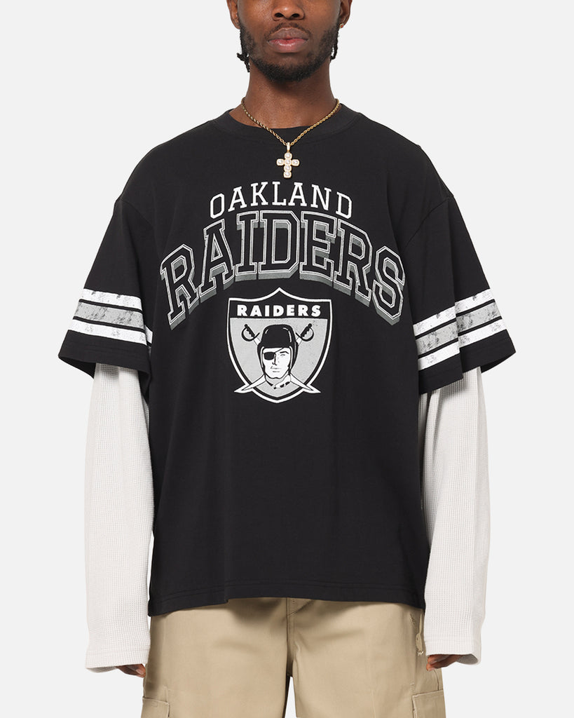 Mitchell & Ness Oakland Raiders Waffle Mock Layer Long Sleeve T