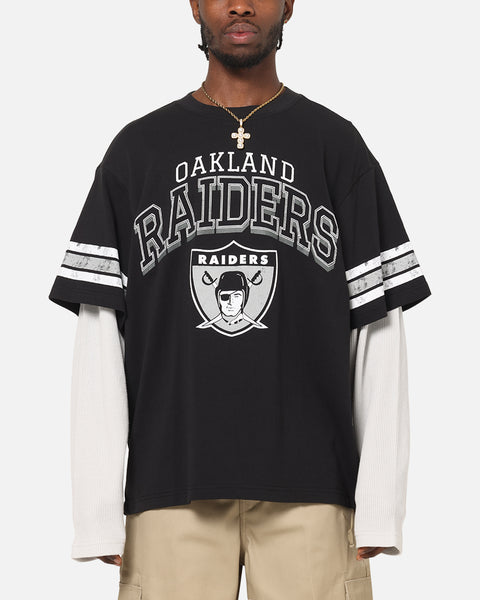 Mitchell & Ness Oakland Raiders Waffle Mock Layer Long Sleeve T