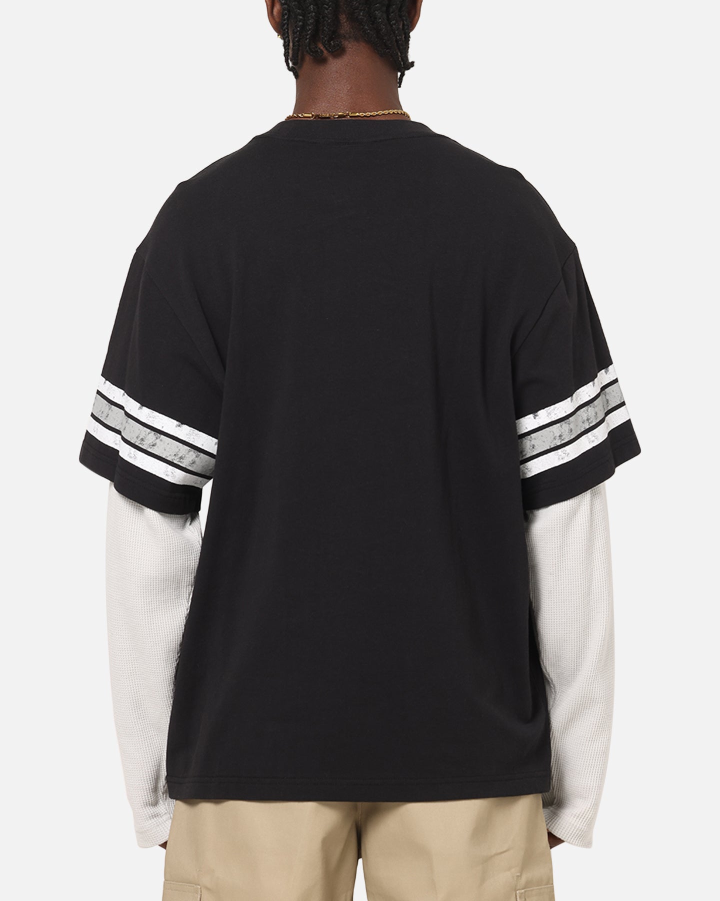 Mitchell & Ness Oakland Raiders Waffle Mock Layer Long Sleeve T