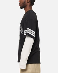 Mitchell & Ness Oakland Raiders Waffle Mock Layer Long Sleeve T-Shirt Black
