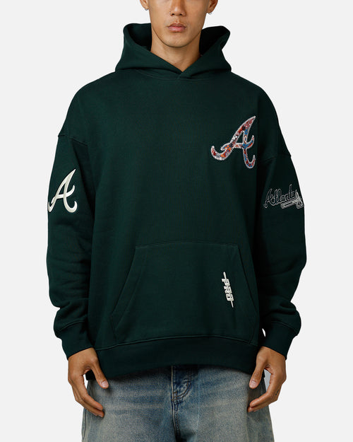Pro Standard Atlanta Braves Tapestry 2.0 Hoodie Dark Green