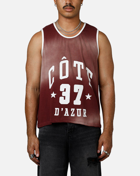 MNML Jersey Pinnie Tank Burgundy | Culture Kings US