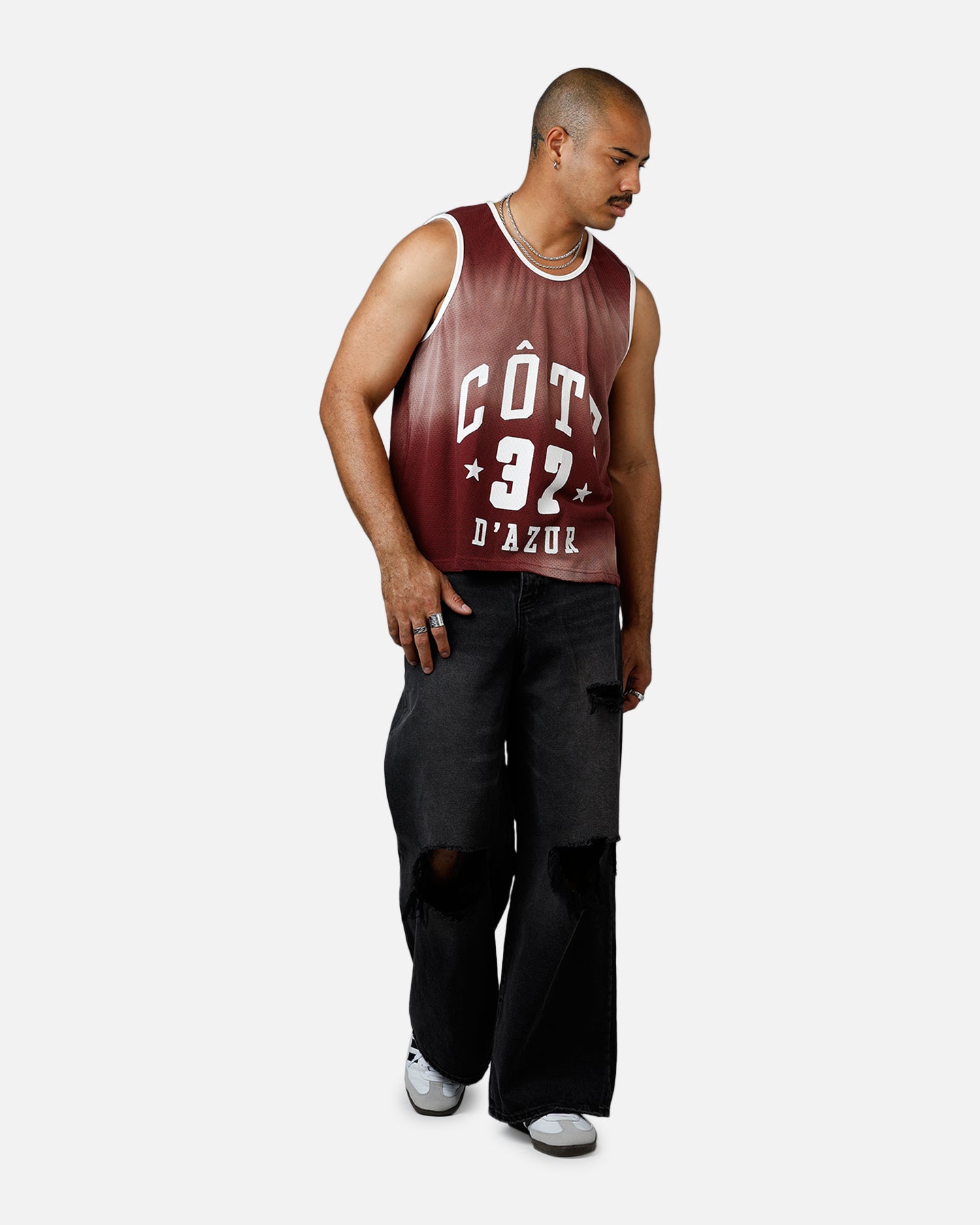 MNML Jersey Pinnie Tank Burgundy | Culture Kings US