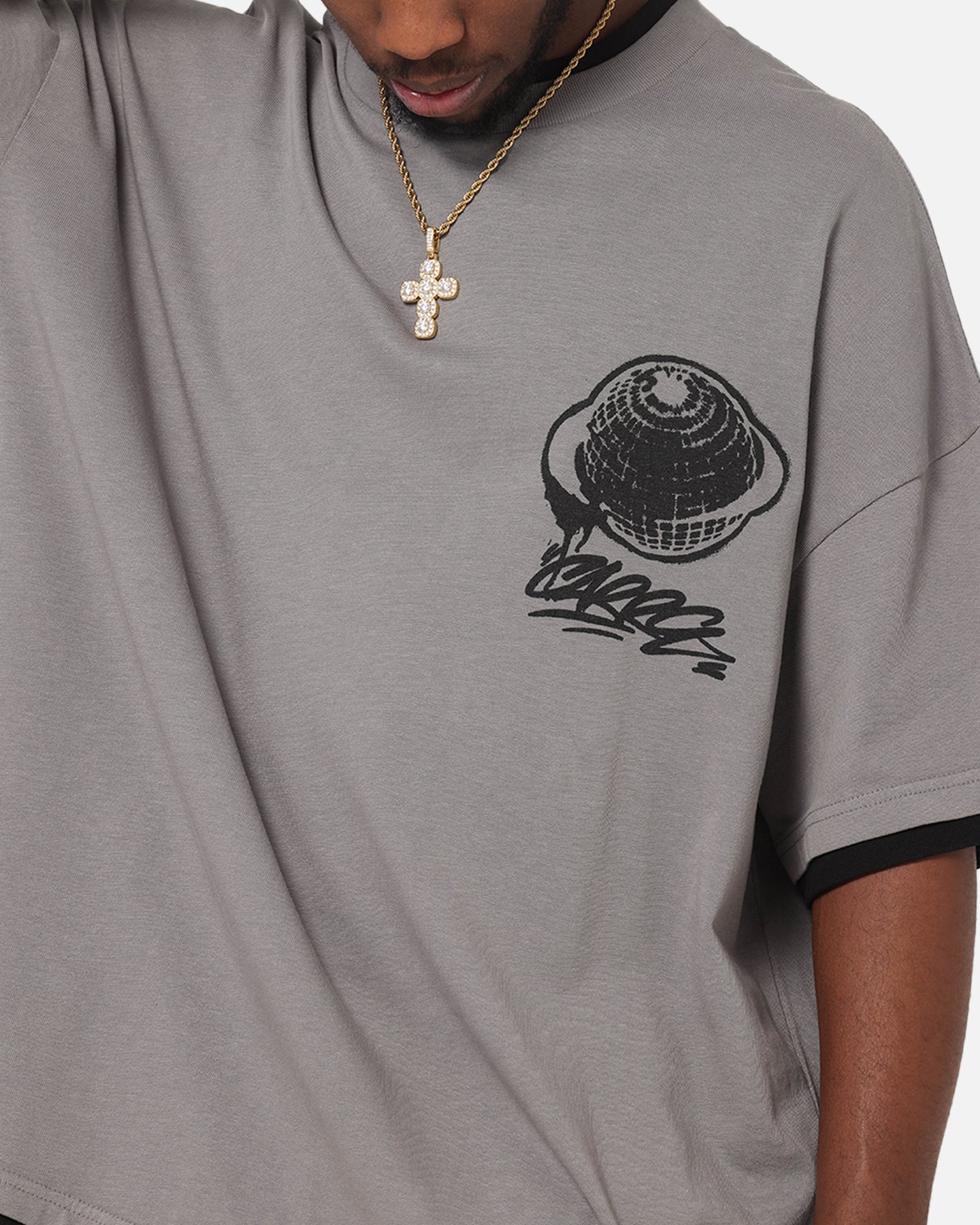 Carre Worldwide Layered T-Shirt Grey/Black | Culture Kings US
