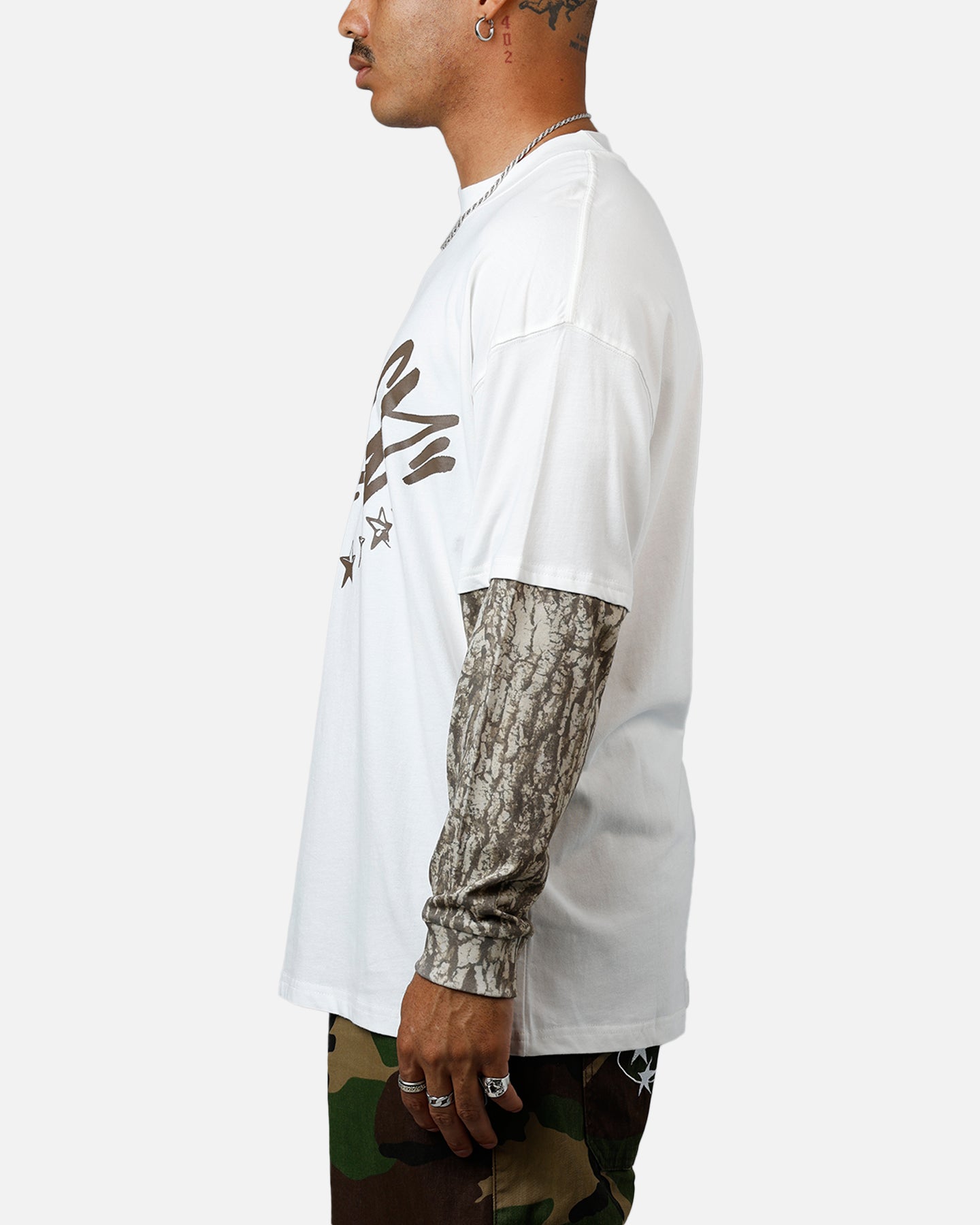 Carre Graffiti Layered Long Sleeve T-Shirt Off White | Culture