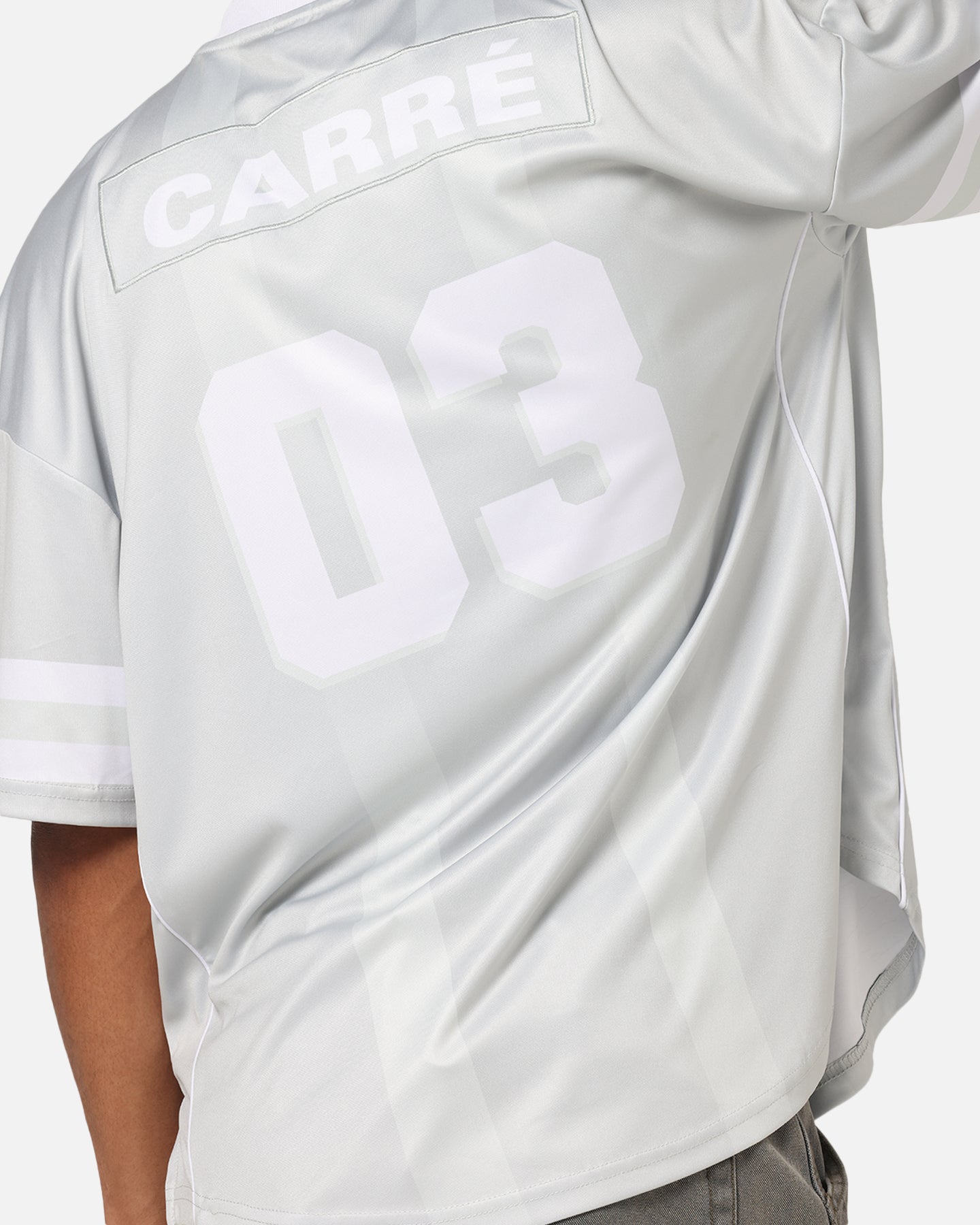 F.C.R.B. ✖️ NIKE グレー x ホワイト ストライプゲームシャツ Carre Halftime Football Jersey Grey | Culture Kings US